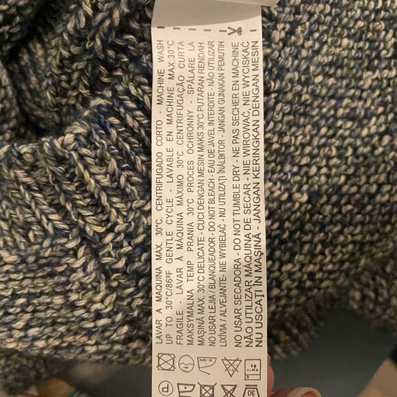 Zara Sweater Baby 9-12 Months Christmas Tree Cozy Blue Cream Terry Appliqué - Picture 11 of 12